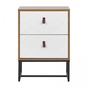 Modern Simple Iron Wood Household Bedside Cabinet 0648
