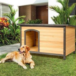 Σπίτι για σκύλους από ξύλο και μέταλ Fann Brown