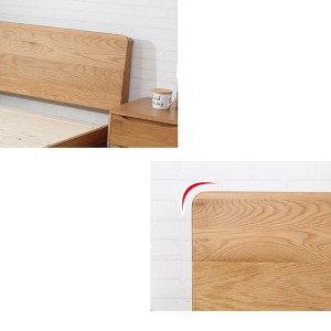 Llit de caixa alt de fusta massissa llit doble d'emmagatzematge #0111