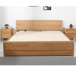 سرير عالي الصندوق من الخشب الصلب وسرير مزدوج تخزين # 0111