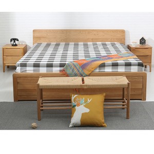 Vysoká skříňová postel z masivu manželská postel s úložným prostorem#0111