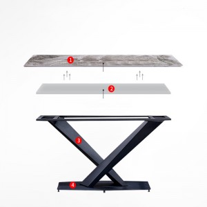 Malý byt Minimalistický obdélníkový jídelní stůl pro domácnost Light Rock Board 0270