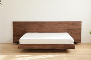 Allt massivt trä Dubbel Nordisk Japansk Tatami Enkel Modern Svart Valnöt 1,8 Meter Master Bedroom Stor säng 0014