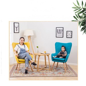 Silla con personalidad de tela de madera maciza silla minimalista moderna 0410