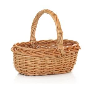 Cesta de mimbre, cesta tejida a mano, cesta de fruta portátil, cesta de almacenamiento de ratán, cesta de picnic