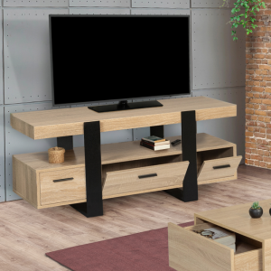 Käytännöllinen puinen TV-kaappi laatikoilla 0380
