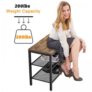 Комбиниран шкаф за обувки от трислойна желязна мрежа от дървена дъска за домакинството 0351
