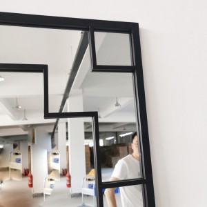 Željezni pravokutni crni okvir dekorativna europska minimalistička zidna haljina kreativno željezno ogledalo