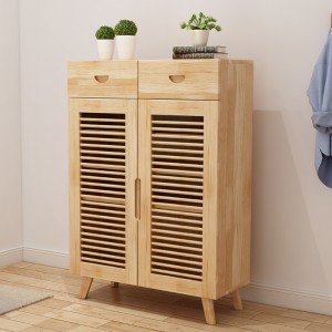 Nordic Simple Pine Multi-Layer Storage Shoe Cabinet 0416