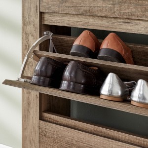 Модерен домакински дървен двуслоен шкаф за обувки 0455
