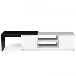 Nordic Minimalist Retractable Black and White TV Kabinete ea 0372