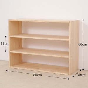 Solid Wood Storage Shelf ng mga Bata sa Estilo ng Nordic 0594