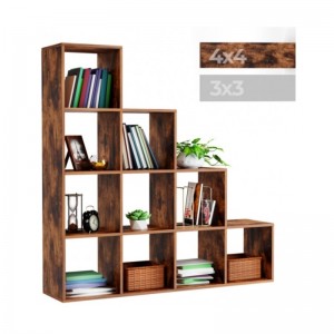 Retro Ienfâldige MDF Materiaal Staircase Storage Bookshelf 0628