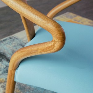 Cadeira de jantar estilo nórdico para sala de jantar em madeira maciça com encosto 0257