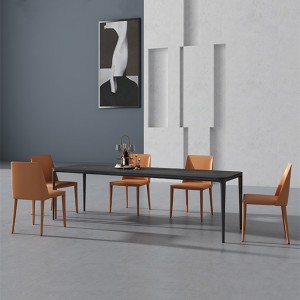 Nordic minimalista téglalap alakú sziklalapos háztartási könnyű luxus étkezőasztal 0275