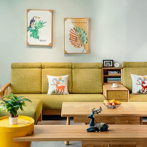 Nordic Living Room Solid Wood Single Double Triple Corner deducto Sofa 0285