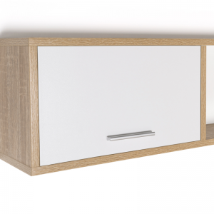 Yemazuvano Minimalist White Wooden TV Cabinet ine Wall Storage 0376