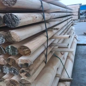 Outdoor Round Wood Column Carbonized Wood-2