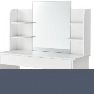 Bílý toaletní stolek se zrcadlem a zásuvkami 0621