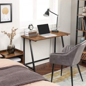 Escritorio de ordenador de oficina de estilo industrial simple para oficina en casa retro marrón negro 0625