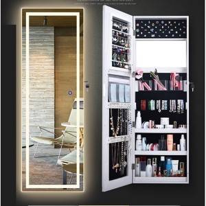 LED light full-length mirror home bedroom explosion-proof full-length mirror storage jewelry wall hanging paste dressing mirror whole body