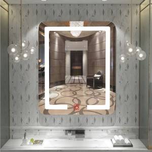 Espello intelixente con luz LED sen marco para baño. Espello para baño
