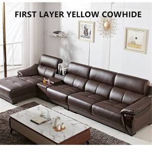 Wohnzimmermöbel Leder modernes Sofa mit Massivholzrahmen 0209
