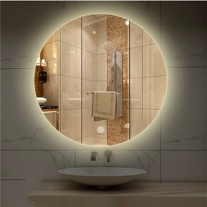 Specchio rotondo di bagnu specchiu di luce intelligente specchiu di vanità di bagnu di bagnu 0679