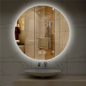 Espello de baño redondo espello de luz intelixente espello de tocador de baño 0679