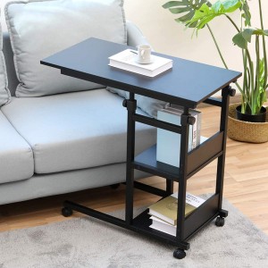 Side Tables on Wheels with Height-adjustable Storage Shelves in The Living Room and Bedroom 0326