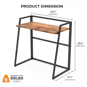 Domača zložljiva preprosta majhna pisalna miza v kombinaciji jekla in lesa 0329