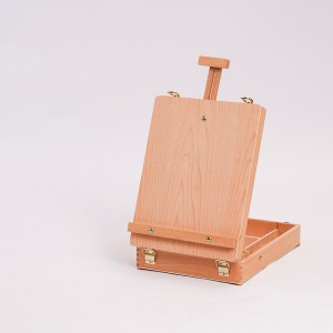 Десктоп дрвена букова скица кутија за складирање триножник 0415