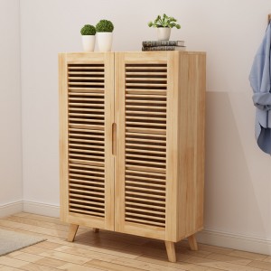 Nordic Simple Pine Multi-Layer Store Shoe Cabinet 0416