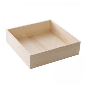 Customizable Pine Wood Coverless Gift Storage Box 0430
