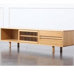 Minimalistický moderní TV stolek z masivního dřeva do obývacího pokoje # 0022