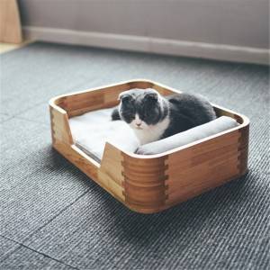 Solid Wood Cat Bed Princess Wind ຕຽງນ້ອຍໜ້າຮັກ 0226