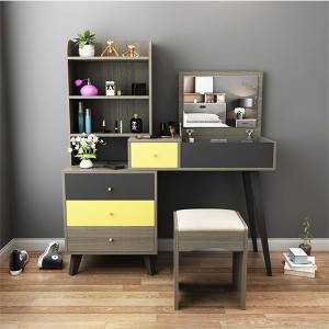 Nordic Dressing Table and Stool Combination Simple Modern Beroom Small Apartment Dressing Table Plate Table 0003
