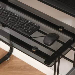 Menulis Meja Komputer PC dengan Dudukan Monitor dan Bantalan Kaki yang Dapat Disesuaikan Tinggi untuk Workstation Kantor Rumah