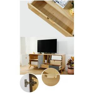 Mueble de TV nórdico minimalista moderno de madera maciza 0501