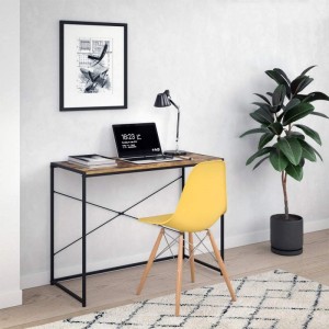Kombinirana preprosta in stabilna pisalna miza iz železa in lesa za gospodinjstvo 0623