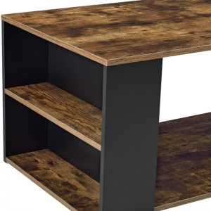Mesa de centro de madeira marrón rústica doméstica 0636