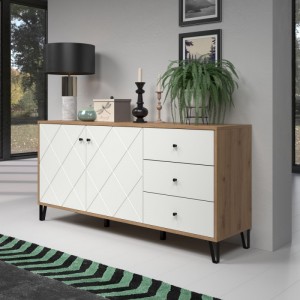 Gabinete lateral de almacenamiento doméstico simple de madera 0640