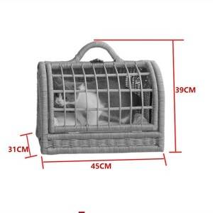 შინაური ცხოველების ყუთის ჩანთა რატანი კატა გალიაში გასასვლელად კატის ზურგჩანთა ძაღლის ზურგჩანთა