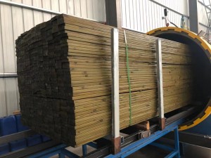 Awyr Agored Rownd Wood Colofn Carbonized Wood-2