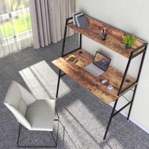 Home Simple Bedroom Bookshelf Integrated Office Computer Desk 0349