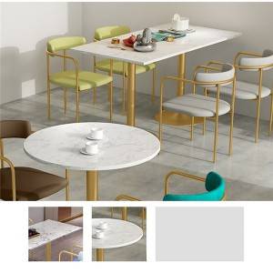 Svetla luksuzna jedilna miza iz marmorja preprosto kombinirano pohištvo 0354