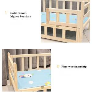 High-Grade Dog Kennel Solid Wood Frame Pet Bed 0214