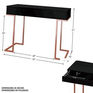 Počítačový stôl čierny s 2 zásuvkami kovový rám