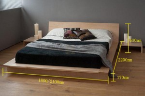 Nordic Alle Massief Hout Japanse Tatami Master Slaapkamer Dubbel Walnoot Modern Minimalistisch Groot Bed 0015