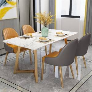 Modernong wrought iron dining table simpleng dining room furniture 0549